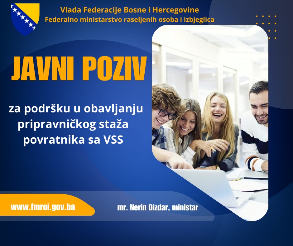 Javni poziv za podršku u obavljanju pripravničkog staža povratnika sa VSS